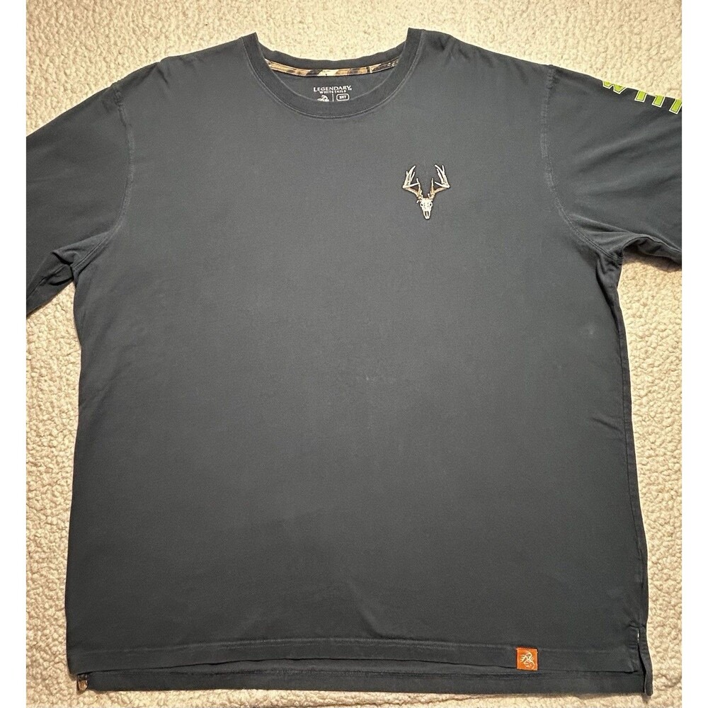 Legendary Whitetails Mens 3XT Black Long Sleeve TShirt Deer Skull Graphic Tee